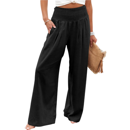 Women's linen wide-leg pants
