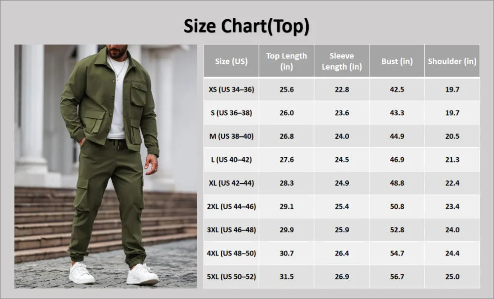 Men's Solid Color Pocket Button Front Shirt & Pants Two-Piece Set