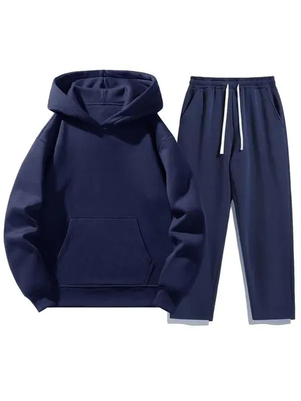 Men’s Casual Hoodie & Jogger Set – Two-Piece Daily Outfit