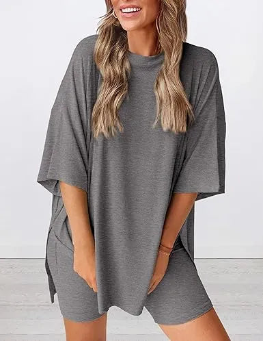 🔥Women's Casual Loose-fitting Two-Piece Set (Crew Neck/V-Neck) 🔥
