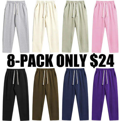 Men's Regular Fit Solid Drawstring Waist Sweatpants