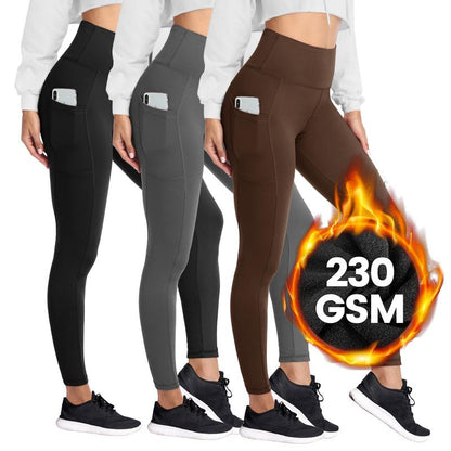 Women's High Waisted Fleece Lined Leggings with Pockets