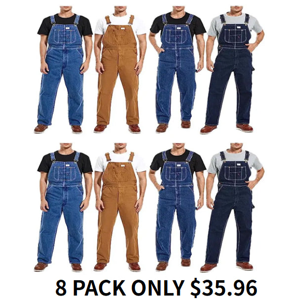 🔥Last Day Promotion🔥Men's Denim Bib Overalls, Workwear with Adjustable Straps and Convenient Tool Pockets