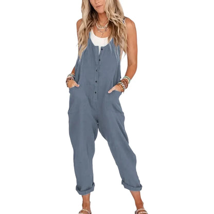 Women's Overalls Linen Cotton Jumpsuits