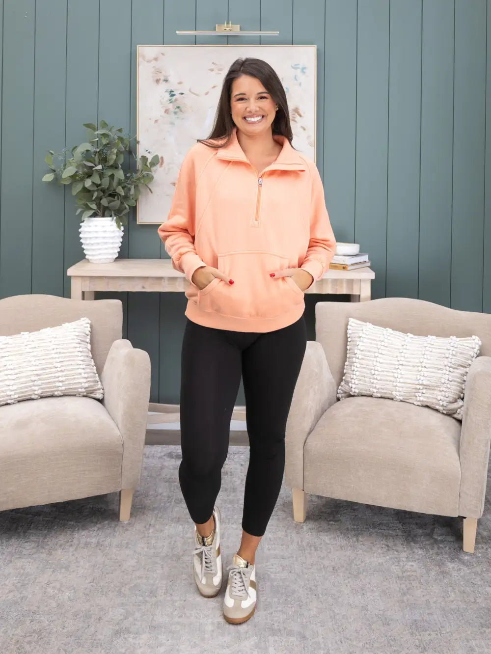 1/4 Zip "Lived - In" Garment Washed Pullover by DD Design | S-5XL