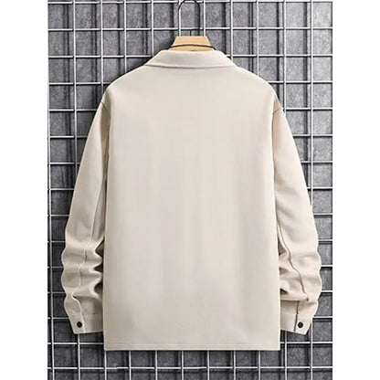 Men's casual warm button-down pocket jacket