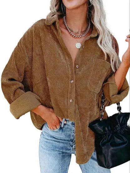 ✨Women's Plain Collared Minimalist Button Front Collared Blouse🔥