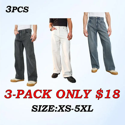 Men Basic Wide Leg Jeans
