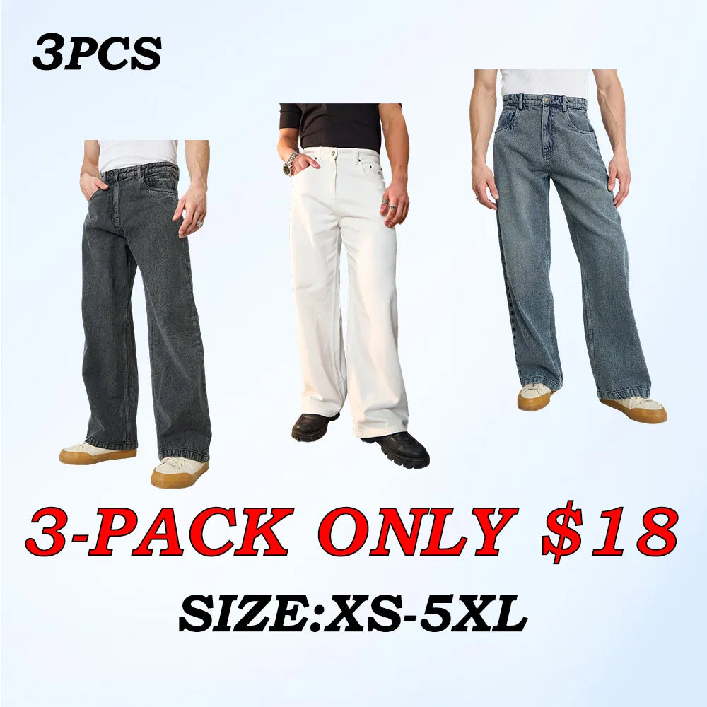 Men Basic Wide Leg Jeans