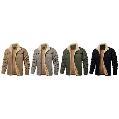 Men's Sherpa Lined Trucker Jacket – Warm, Casual Cotton Fleece