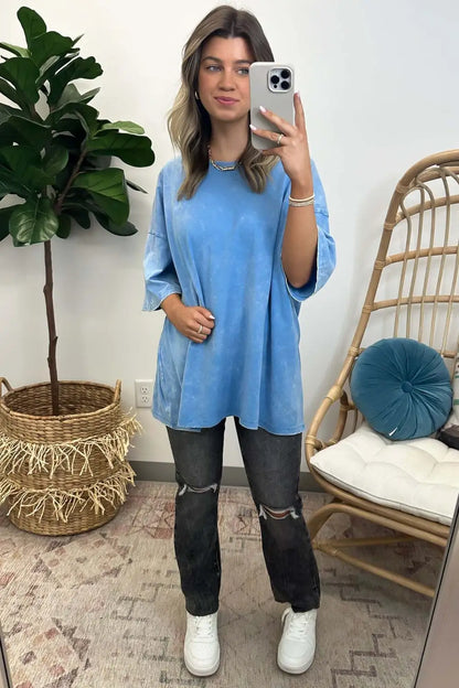 Weekend Awaits Mineral Wash Oversized Top - BACK IN STOCK