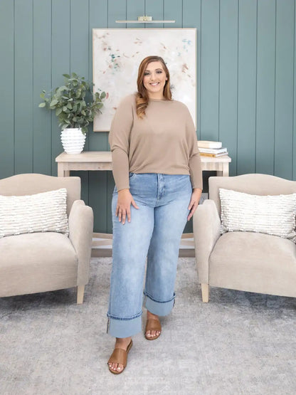 Charlotte Avery "Dreamy Knit" Boatneck Dolman Top | S - 3XL