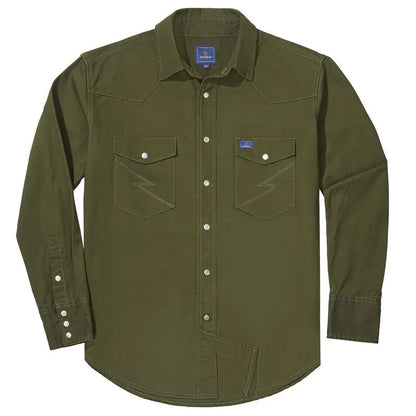 🔥HOT-SALE 🔥Men's Long Sleeve Stone-Washed and Pre-Washed Denim Work Shirt