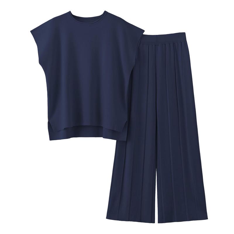 Women's Knit Pullover Tops High Waisted Pants Set
