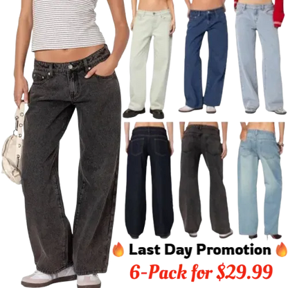 ⚡Last day only $29.9🔥 Raelynn Washed Low Rise Baggy Jeans