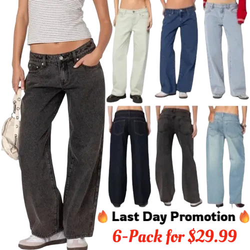 ⚡Last day only $29.9🔥 Raelynn Washed Low Rise Baggy Jeans
