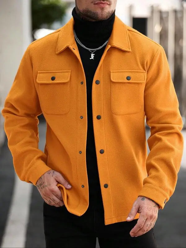 Men's Plain Long Sleeve Jacket