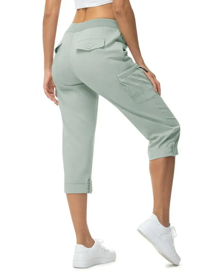 🔥Last day promotion🔥Women's Cargo Capris Lightweight Hiking Pants Shorts Cropped Cotton