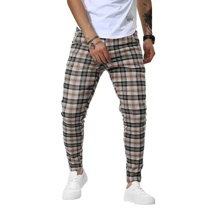 Men's Casual Slim Fit Pants Skinny Stretch Dress Slacks