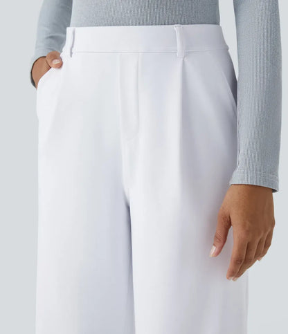 ⏰Big Spring Sale!High Waisted Side Pocket Straight Leg Work Pants