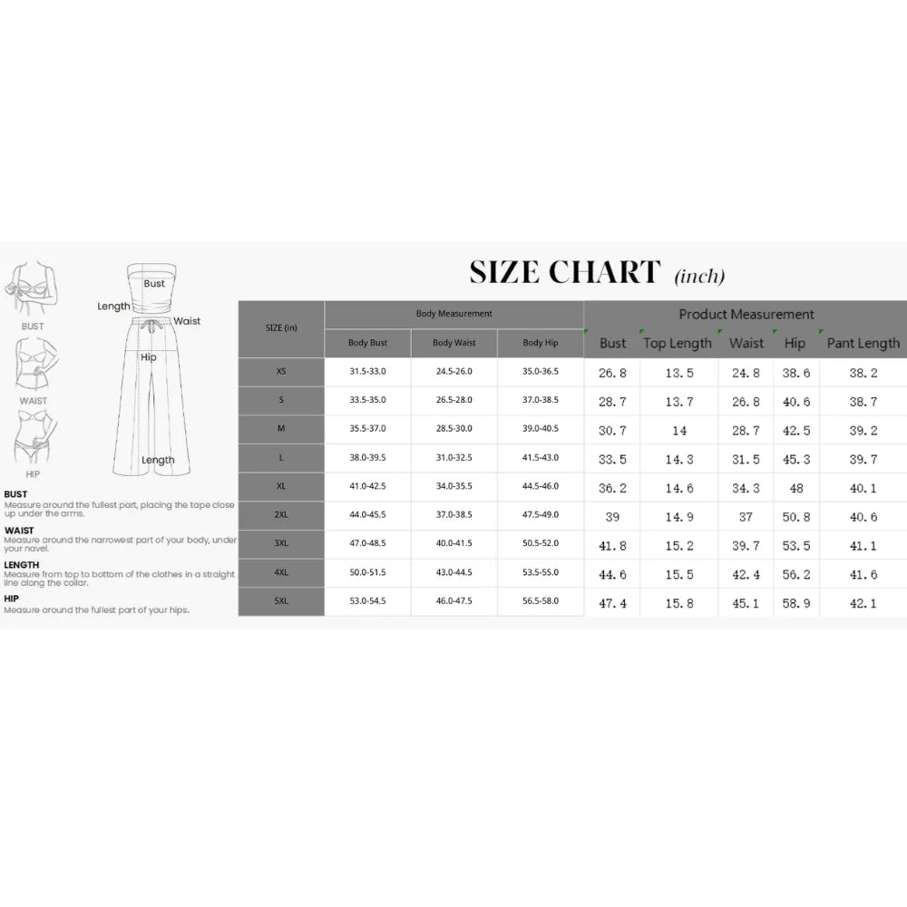 Women's Summer Outfits 2 Piece Sets Casual Ribbed Knit Crop Top & Wide Leg Pants