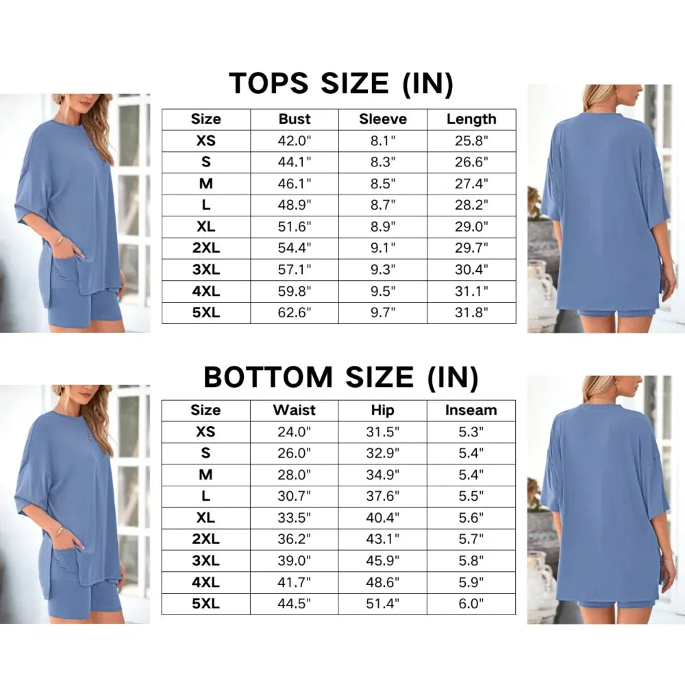 🔥Women's Casual Loose-fitting Two-Piece Set (Crew Neck/V-Neck) 🔥