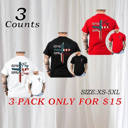 Stand For The Flag Graphic Tees for Cotton Fabric Casual Crew